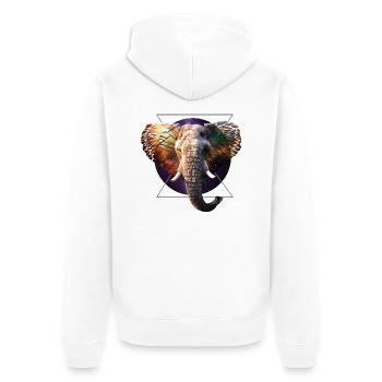 Space elephant - Unisex Premium Organic Zip Hoodie - white - Back - Thijin (182cm)