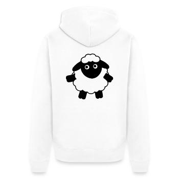 Lustiges Schaf Cartoon Geschenkidee - Unisex Premium Bio Zip Hoodie - Weiß - Hinten - Thijin (182cm)