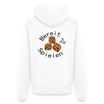 boardgame chess backgammon game night - Unisex Premium Bio Zip Hoodie - Weiß - Hinten - Thijin (182cm)