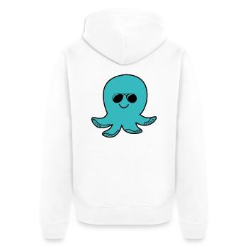 Poulpe Cool - Veste à capuche bio Premium Unisexe - blanc - Dos - Thijin (182cm)