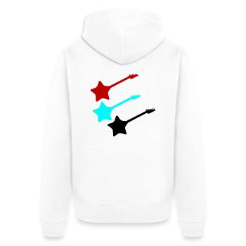 stern gitarren - Unisex Premium Bio Zip Hoodie - Weiß - Hinten - Thijin (182cm)