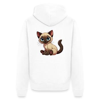 Siamkatze Baby png - Unisex Premium Bio Zip Hoodie - Weiß - Hinten - Thijin (182cm)