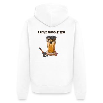 Bubble Tea // Illustration - Unisex Premium Bio Zip Hoodie - Weiß - Hinten - Thijin (182cm)
