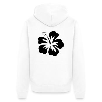 hibiskusblüte - Unisex Premium Bio Zip Hoodie - Weiß - Hinten - Thijin (182cm)
