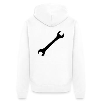 Schraubenschlüssel - Unisex Premium Bio Zip Hoodie - Weiß - Hinten - Thijin (182cm)