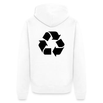 Recycle - Unisex Premium Bio Zip Hoodie - Weiß - Hinten - Thijin (182cm)