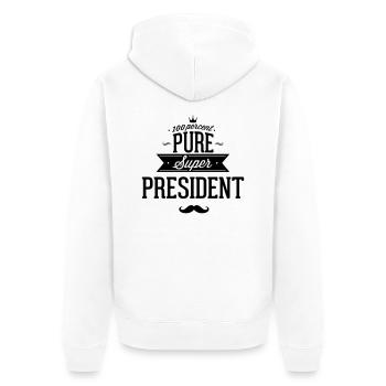 100 % super président - Veste à capuche bio Premium Unisexe - blanc - Dos - Thijin (182cm)