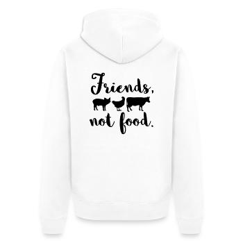 Friends, not food - Unisex Premium Bio Zip Hoodie - Weiß - Hinten - Thijin (182cm)