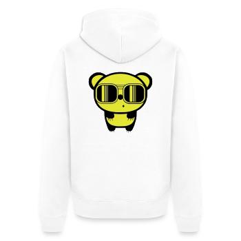 dessin panda - Veste à capuche bio Premium Unisexe - blanc - Dos - Thijin (182cm)
