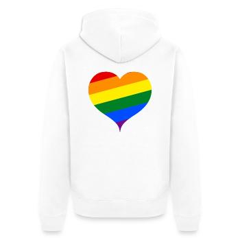 LGBT PRIDE Herz - Unisex Premium Bio Zip Hoodie - Weiß - Hinten - Thijin (182cm)