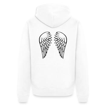 wings - Unisex Premium Organic Zip Hoodie - white - Back - Thijin (182cm)