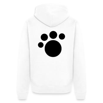kids paw print - Unisex Premium Organic Zip Hoodie - white - Back - Thijin (182cm)