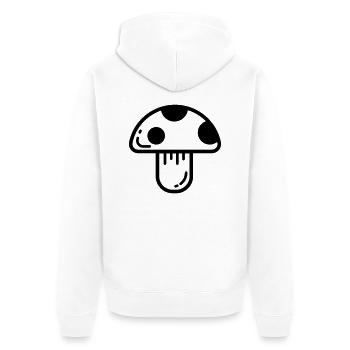 Pilz Icon - Unisex Premium Bio Zip Hoodie - Weiß - Hinten - Thijin (182cm)