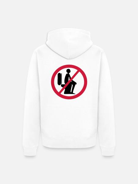No Sitzpinkler - Unisex Premium Bio Zip Hoodie - Weiß