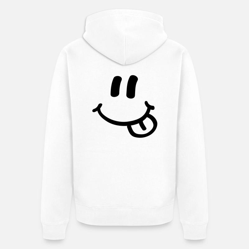smilez_laughing_2__f1 - Veste à capuche bio Premium Unisexe - blanc