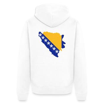Bosnie-Herzégovine - Veste à capuche bio Premium Unisexe - blanc - Dos - Thijin (182cm)