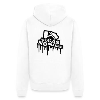 gas_no_brakes_graffiti_t1 - Unisex Premium Bio Zip Hoodie - Weiß - Hinten - Thijin (182cm)