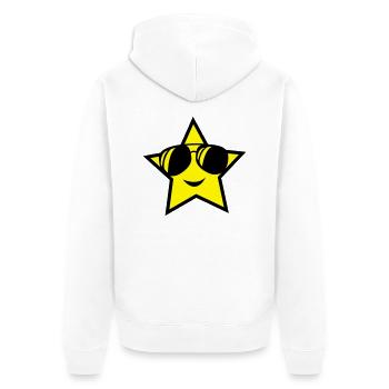stern - Unisex Premium Bio Zip Hoodie - Weiß - Hinten - Thijin (182cm)