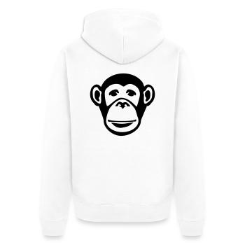 monkey_face_f1 - Unisex Premium Organic Zip Hoodie - white - Back - Thijin (182cm)