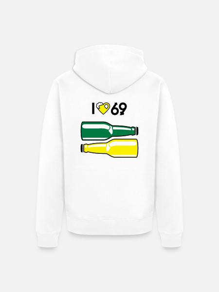 I love 69 - Unisex Premium Organic Zip Hoodie - white