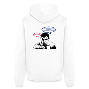 si y'en a aussi lino ventura - Veste à capuche bio Premium Unisexe - blanc - Dos - Thijin (182cm)
