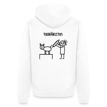 Tierärztin - Unisex Premium Bio Zip Hoodie - Weiß - Hinten - Thijin (182cm)