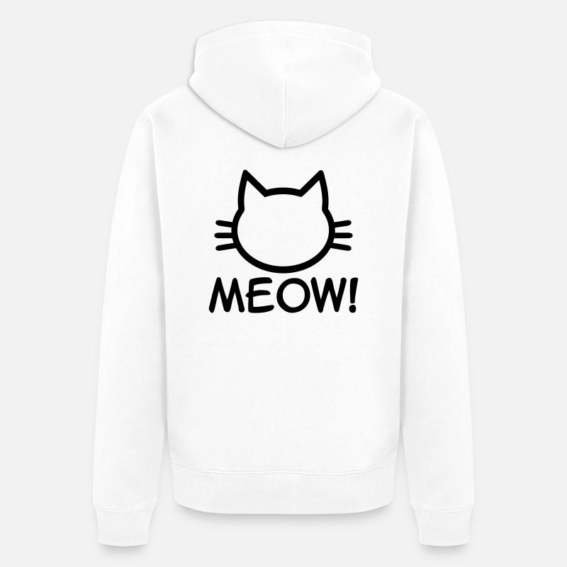 Meow Chat - Veste à capuche bio Premium Unisexe - blanc
