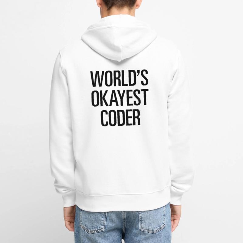 World's Okayest Coder Unisex Premium Bio Zip Hoodie