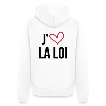 Avocat / Avocate / Justice / Tribunal / Police - Veste à capuche bio Premium Unisexe - blanc - Dos - Thijin (182cm)