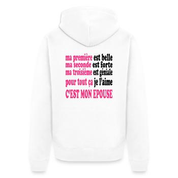 Mon épouse est belle - Veste à capuche bio Premium Unisexe - blanc - Dos - Thijin (182cm)