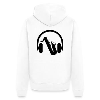 Saxophone Saxophoniste Musique Musicien Concert - Veste à capuche bio Premium Unisexe - blanc - Dos - Thijin (182cm)