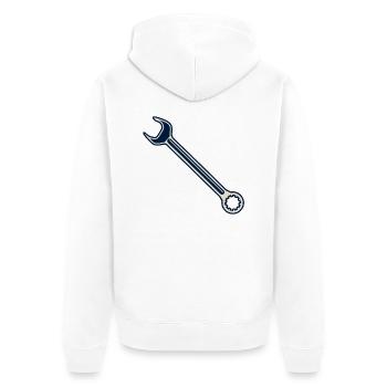 Schraubenschlüssel - Unisex Premium Bio Zip Hoodie - Weiß - Hinten - Thijin (182cm)