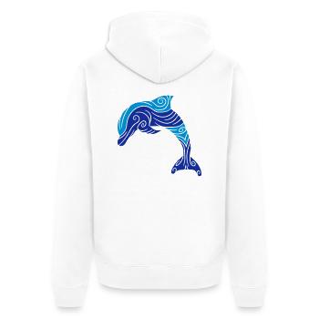 Strokes tattoo pattern lines tribal cool design ju - Unisex Premium Organic Zip Hoodie - white - Back - Thijin (182cm)