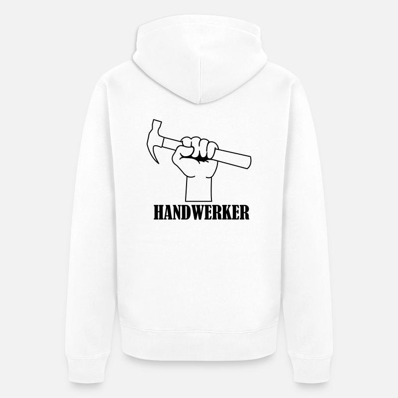 handwerker_01 - Unisex Premium Bio Zip Hoodie - Weiß