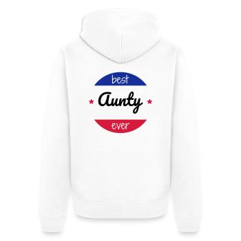 Aunt Aunty Tante Tata Baby Bébé Birth - Unisex Premium Organic Zip Hoodie - white - Back - Thijin (182cm)