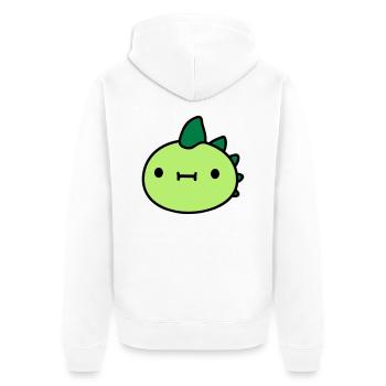 dinosaurier kopf gesicht - Unisex Premium Bio Zip Hoodie - Weiß - Hinten - Thijin (182cm)