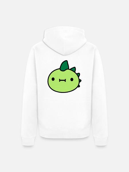 dinosaur head face - Unisex Premium Organic Zip Hoodie - white