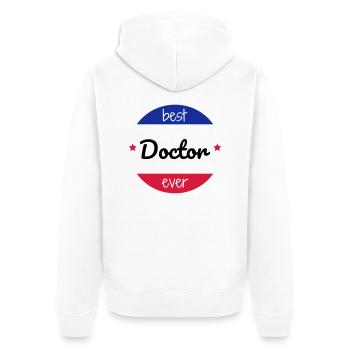 Doctor Arzt Médecin Docteur Medecine Life - Unisex Premium Organic Zip Hoodie - white - Back - Thijin (182cm)