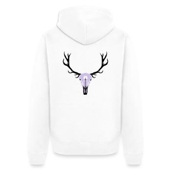 Deer skull and antlers - Veste à capuche bio Premium Unisexe - blanc - Dos - Thijin (182cm)