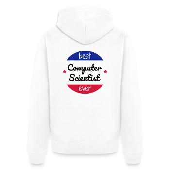 Computer / Informatiker / Aussenseiter / Ingenieur - Unisex Premium Bio Zip Hoodie - Weiß - Hinten - Thijin (182cm)