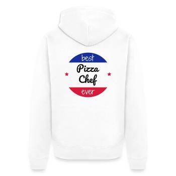pizza / pizzaiolo / chef / italie / pizzaiola - Veste à capuche bio Premium Unisexe - blanc - Dos - Thijin (182cm)