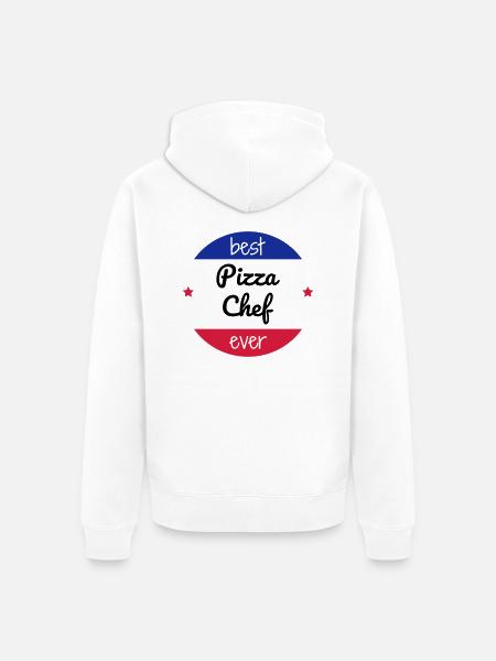 Pizza / Pizzaiolo / Pizza Chef / Pizzachef - Unisex Premium Organic Zip Hoodie - white