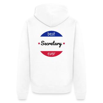 Sekretärin / Sekretariat / Assistenten / Manager - Unisex Premium Bio Zip Hoodie - Weiß - Hinten - Thijin (182cm)