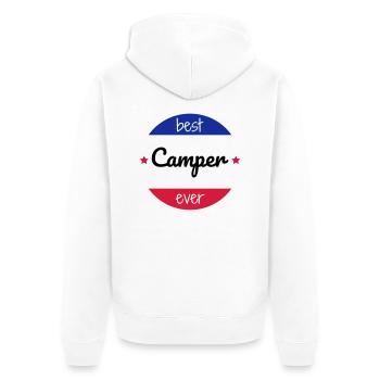 Campingplatz / Camper / Camping / Camp - Unisex Premium Bio Zip Hoodie - Weiß - Hinten - Thijin (182cm)
