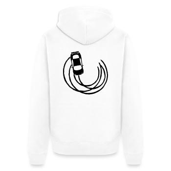 cercle courbe frein à la dérive voiture de sport v - Veste à capuche bio Premium Unisexe - blanc - Dos - Thijin (182cm)