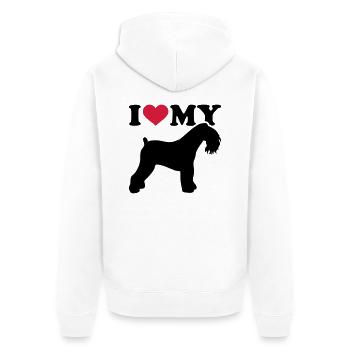 Kerry Blue Terrier - Unisex Premium Bio Zip Hoodie - Weiß - Hinten - Thijin (182cm)