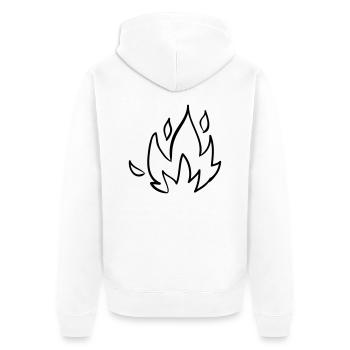 Fire, Camping, Icons, Symbols, Nature, Wildlife - Veste à capuche bio Premium Unisexe - blanc - Dos - Thijin (182cm)