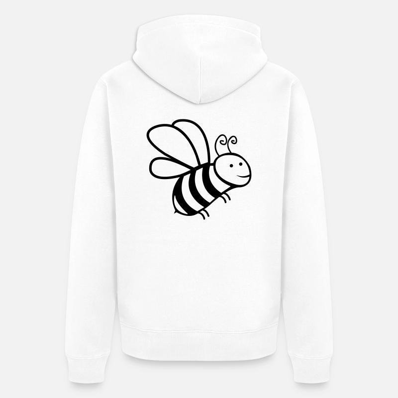 abeille - Veste à capuche bio Premium Unisexe - blanc