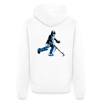 Gardien de but de hockey - Veste à capuche bio Premium Unisexe - blanc - Dos - Thijin (182cm)