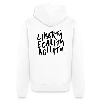 Liberty Egality Agility - Veste à capuche bio Premium Unisexe - blanc - Dos - Thijin (182cm)